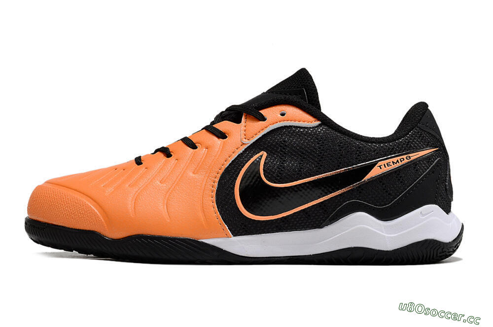 Men's Nike Tiempo Legend 10 Elite IC Indoor & Futsal Low-Tops Football Shoes - Orange/Black/White 0