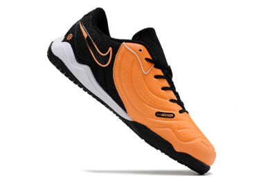 Men's Nike Tiempo Legend 10 Elite IC Indoor & Futsal Low-Tops Football Shoes - Orange/Black/White