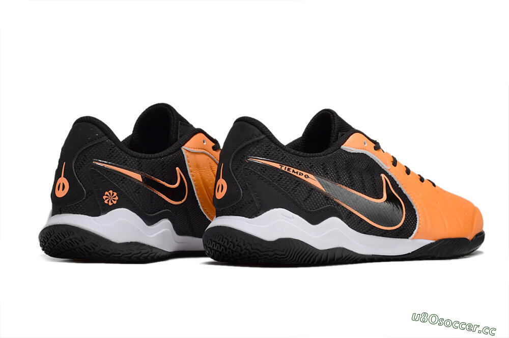 Men's Nike Tiempo Legend 10 Elite IC Indoor & Futsal Low-Tops Football Shoes - Orange/Black/White 6