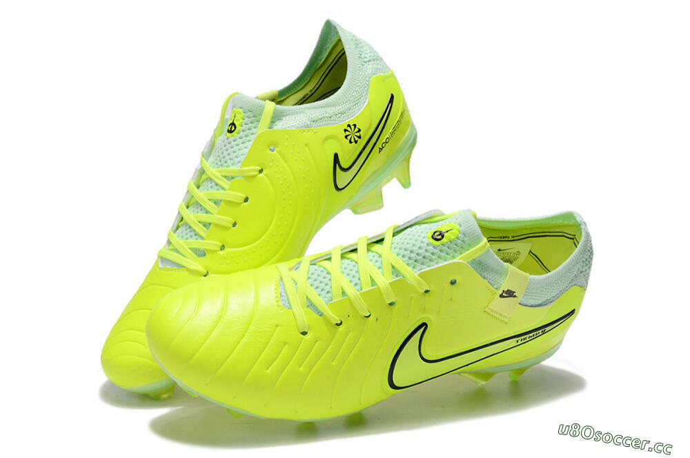 Men's Nike Tiempo Legend 10 Elite FG Firm Ground Low-Tops Football Boots - Yellow/Jade/Gold 3