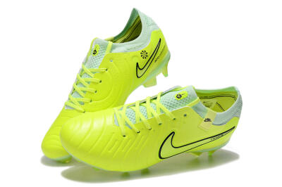 Men's Nike Tiempo Legend 10 Elite FG Firm Ground Low-Tops Football Boots - Yellow/Jade/Gold