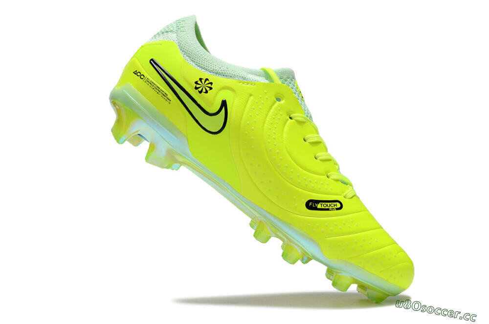 Men's Nike Tiempo Legend 10 Elite FG Firm Ground Low-Tops Football Boots - Yellow/Jade/Gold 4