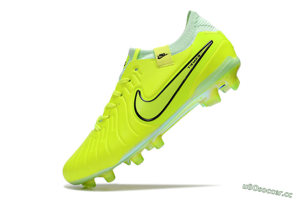 Men's Nike Tiempo Legend 10 Elite FG Firm Ground Low-Tops Football Boots - Yellow/Jade/Gold 5