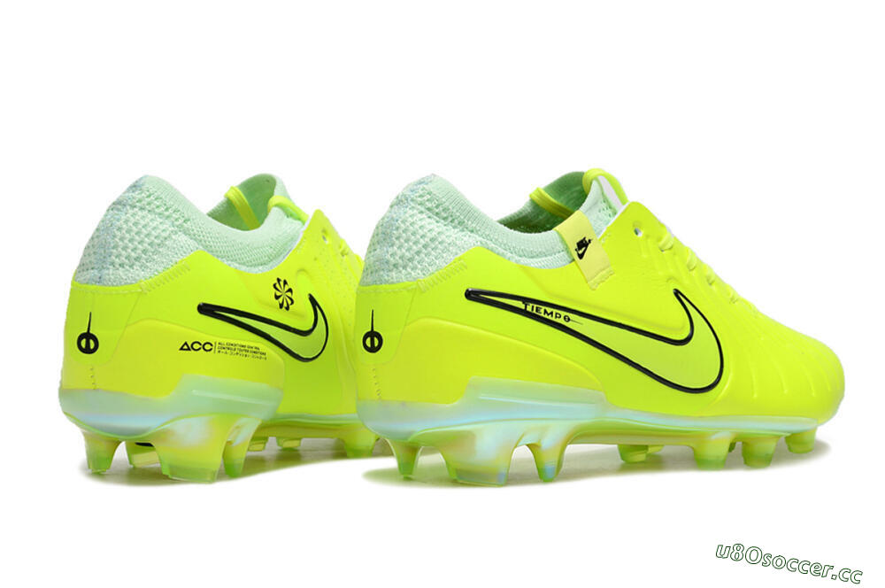 Men's Nike Tiempo Legend 10 Elite FG Firm Ground Low-Tops Football Boots - Yellow/Jade/Gold 6