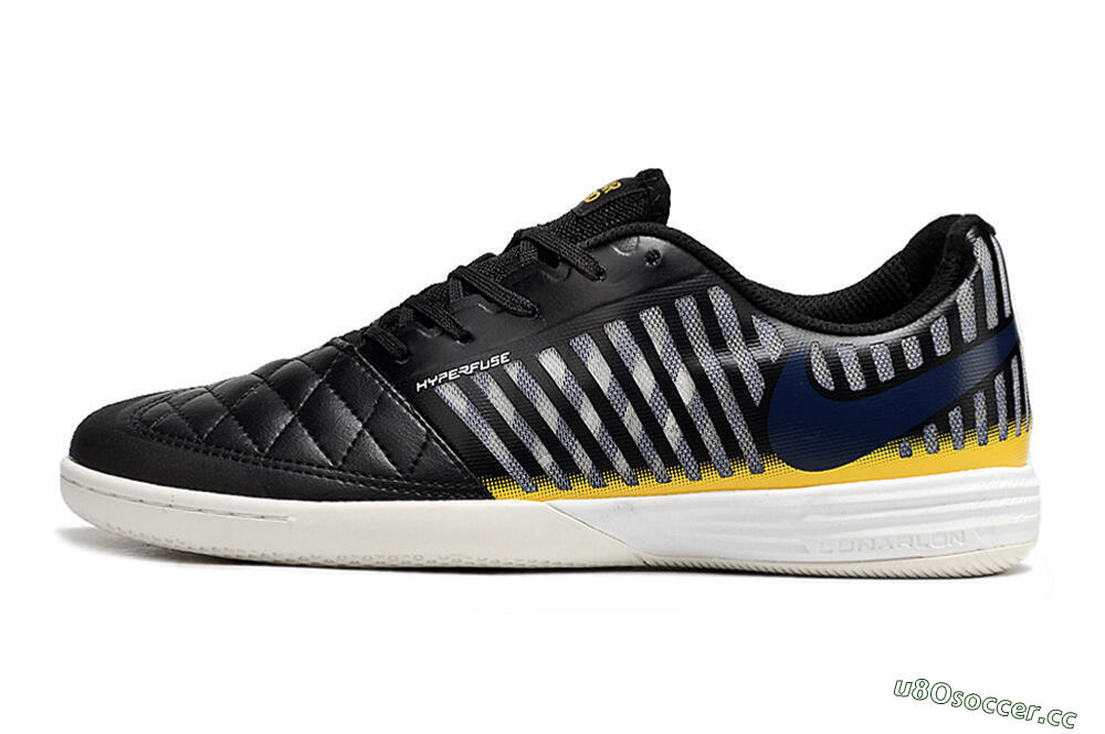 Unisex Nike Lunar Gato 2 IC Indoor & Futsal Low-Tops Football Shoes - Black/Blue/Yellow 0
