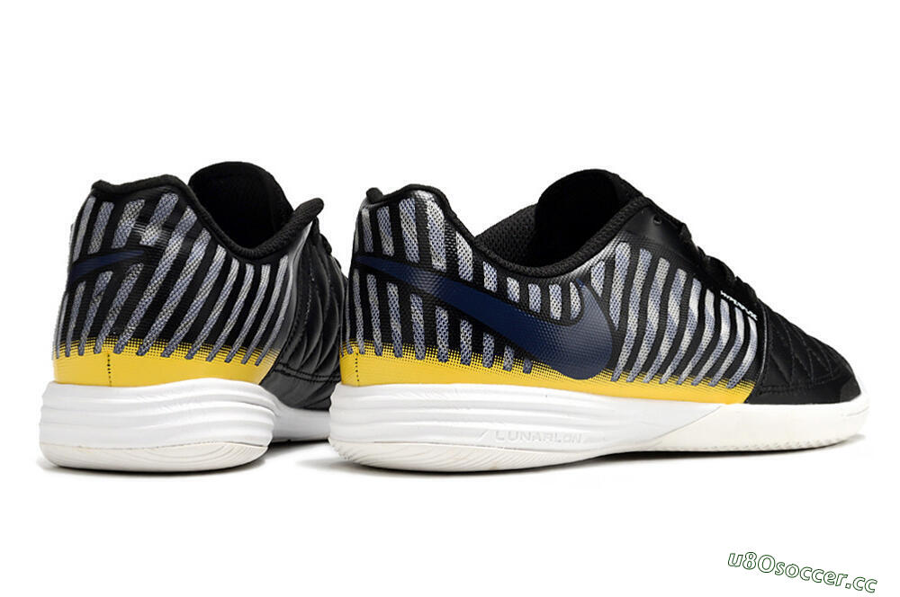 Unisex Nike Lunar Gato 2 IC Indoor & Futsal Low-Tops Football Shoes - Black/Blue/Yellow 6