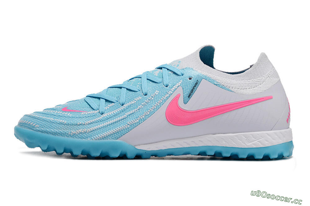 Men's Nike Phantom GX 2 Elite TF Artificial Turf Low-Tops Football Shoes - Blue/White/Pink 0