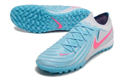 Men's Nike Phantom GX 2 Elite TF Artificial Turf Low-Tops Football Shoes - Blue/White/Pink