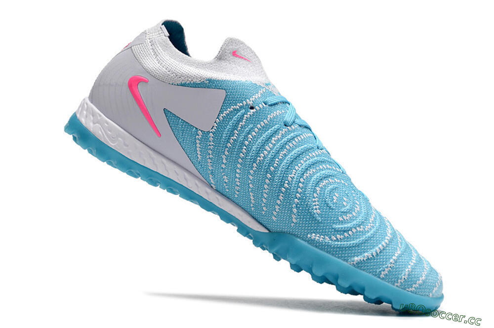 Men's Nike Phantom GX 2 Elite TF Artificial Turf Low-Tops Football Shoes - Blue/White/Pink 4