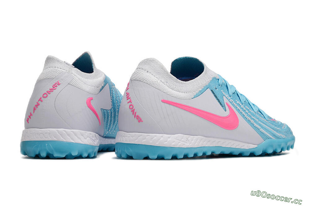 Men's Nike Phantom GX 2 Elite TF Artificial Turf Low-Tops Football Shoes - Blue/White/Pink 6