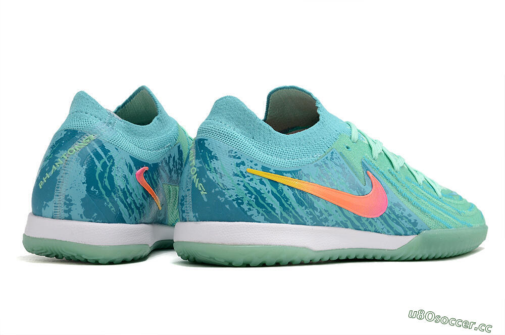 Men's Nike Phantom GX 2 Elite IC Indoor & Futsal Low-Tops Football Shoes - Jade/Pink/Orange 6