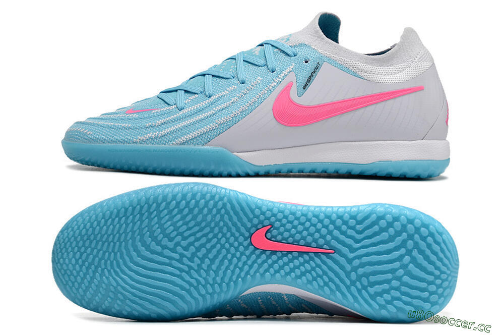 Men's Nike Phantom GX 2 Elite IC Indoor & Futsal Low-Tops Football Shoes - Blue/White/Pink 1