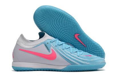 Men's Nike Phantom GX 2 Elite IC Indoor & Futsal Low-Tops Football Shoes - Blue/White/Pink