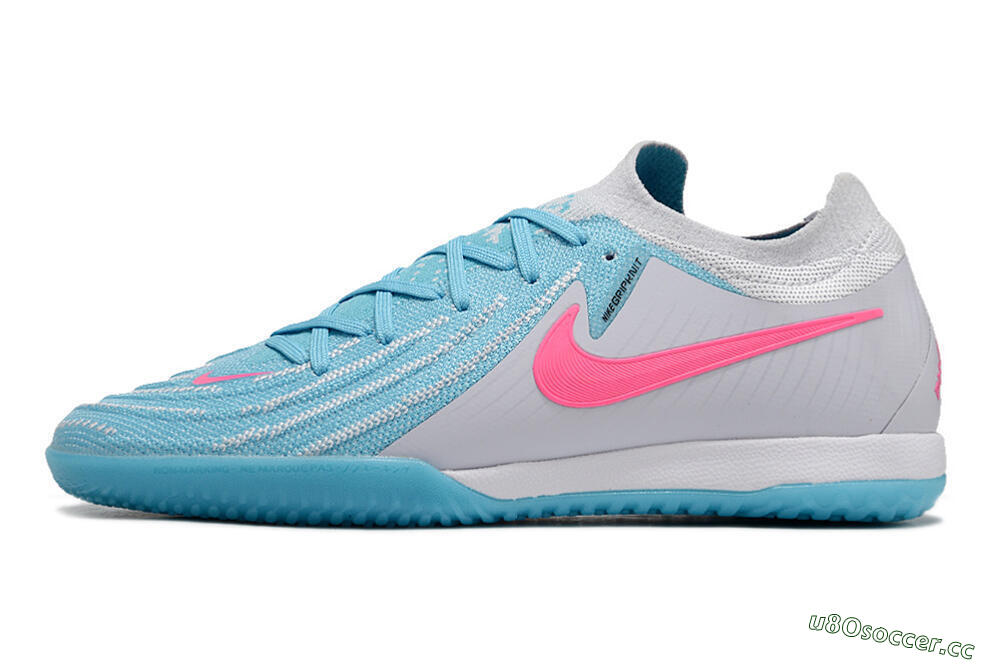 Men's Nike Phantom GX 2 Elite IC Indoor & Futsal Low-Tops Football Shoes - Blue/White/Pink 0