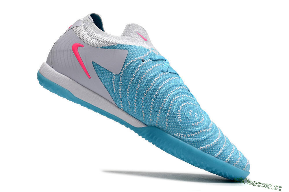Men's Nike Phantom GX 2 Elite IC Indoor & Futsal Low-Tops Football Shoes - Blue/White/Pink 4