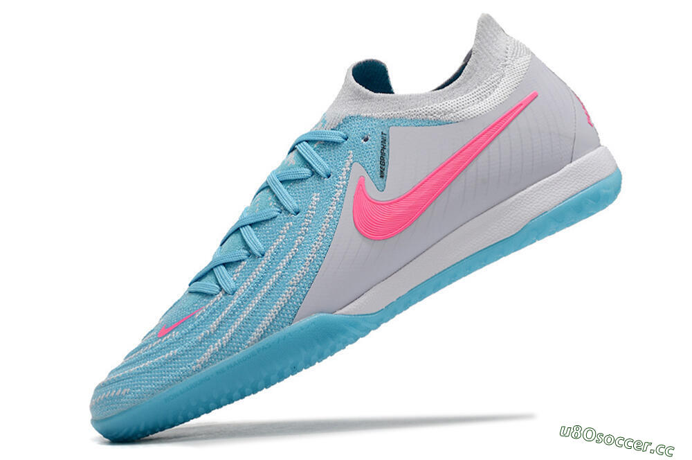 Men's Nike Phantom GX 2 Elite IC Indoor & Futsal Low-Tops Football Shoes - Blue/White/Pink 5