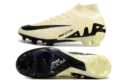 Men's Nike Air Zoom Mercurial Superfly 9 Elite FG Firm Ground High-Tops Football Boots - Beige/Black