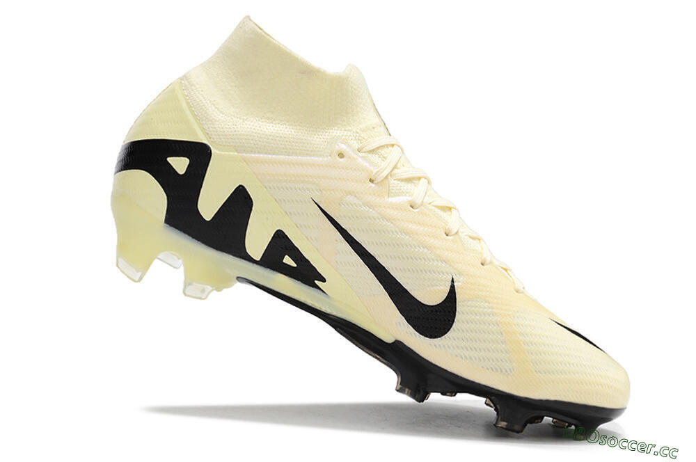 Men's Nike Air Zoom Mercurial Superfly 9 Elite FG Firm Ground High-Tops Football Boots - Beige/Black 4