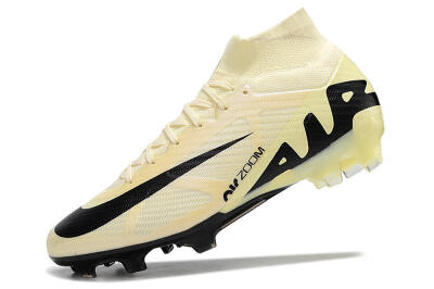 Men's Nike Air Zoom Mercurial Superfly 9 Elite FG Firm Ground High-Tops Football Boots - Beige/Black