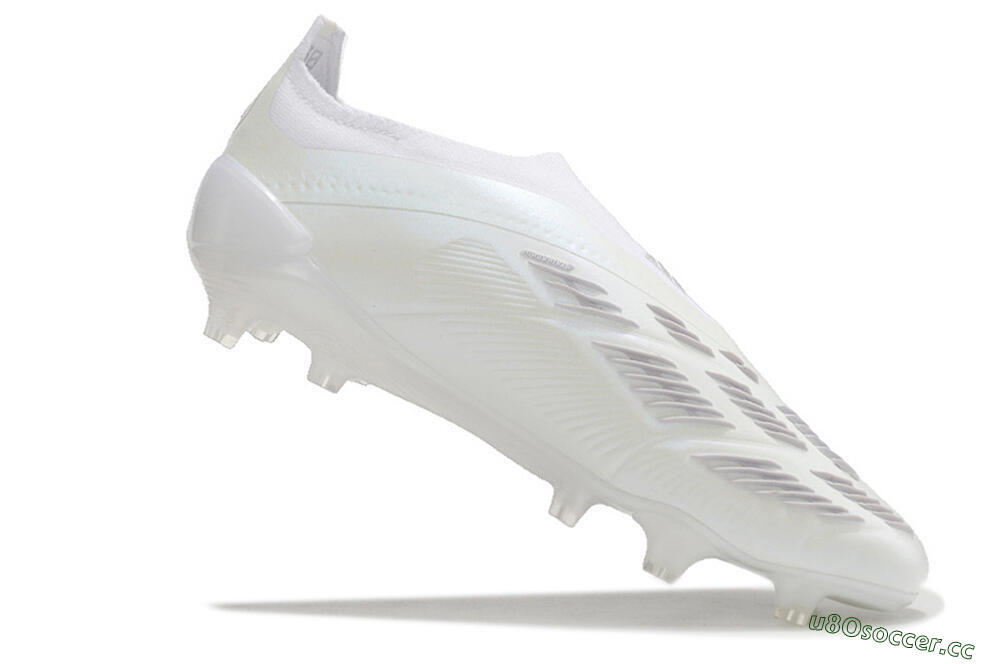 Men's Adidas Predator Elite Laceless FG Firm Ground Low-Tops Football Boots - White/Silver 4