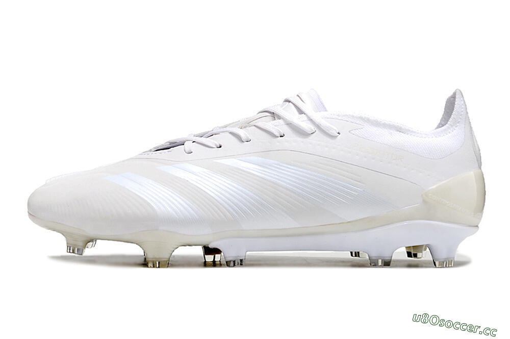 Men's Adidas Predator Elite FG Firm Ground Low-Tops Football Boots - White/Silver 0
