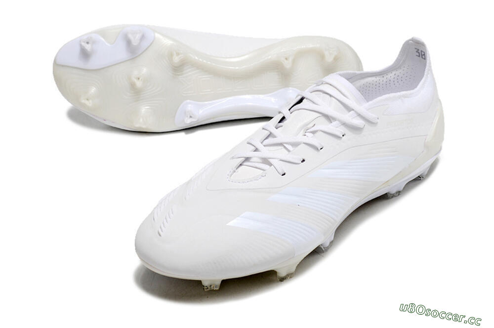 Men's Adidas Predator Elite FG Firm Ground Low-Tops Football Boots - White/Silver 3