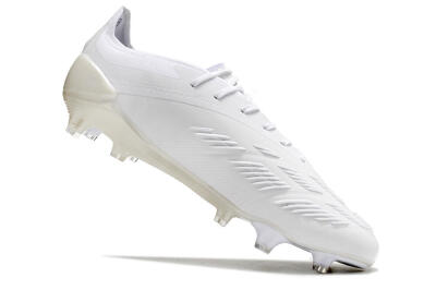 Men's Adidas Predator Elite FG Firm Ground Low-Tops Football Boots - White/Silver
