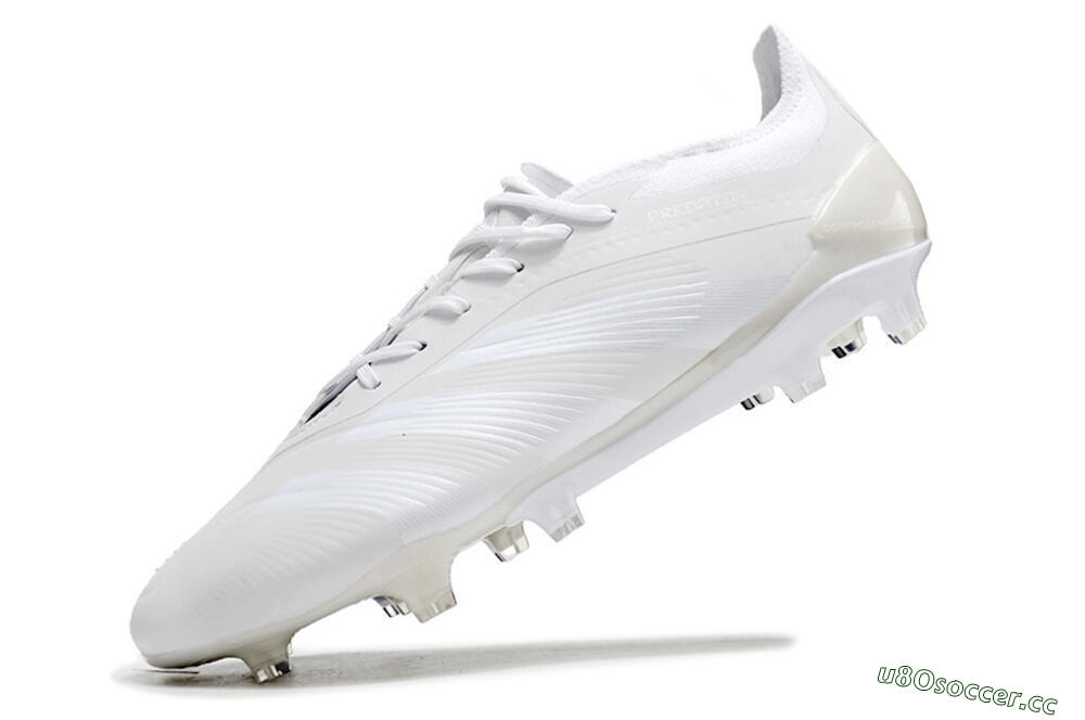 Men's Adidas Predator Elite FG Firm Ground Low-Tops Football Boots - White/Silver 5