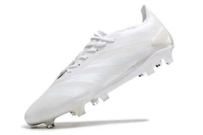 Men's Adidas Predator Elite FG Firm Ground Low-Tops Football Boots - White/Silver
