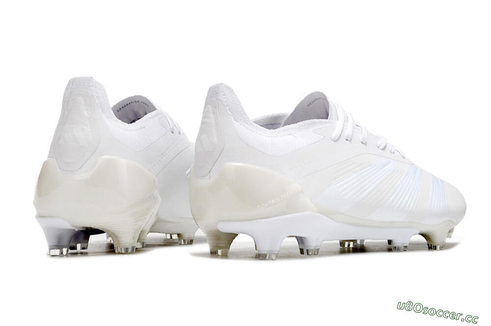 Men's Adidas Predator Elite FG Firm Ground Low-Tops Football Boots - White/Silver 6