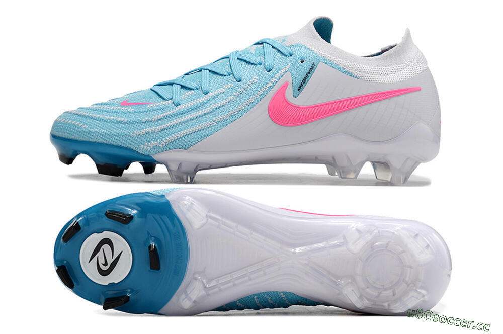 Men's Nike Phantom Luna Elite NU FG Firm Ground Low-Tops Football Boots - Blue/White/Pink 1