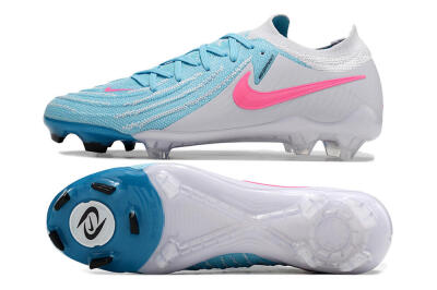 Men's Nike Phantom Luna Elite NU FG Firm Ground Low-Tops Football Boots - Blue/White/Pink