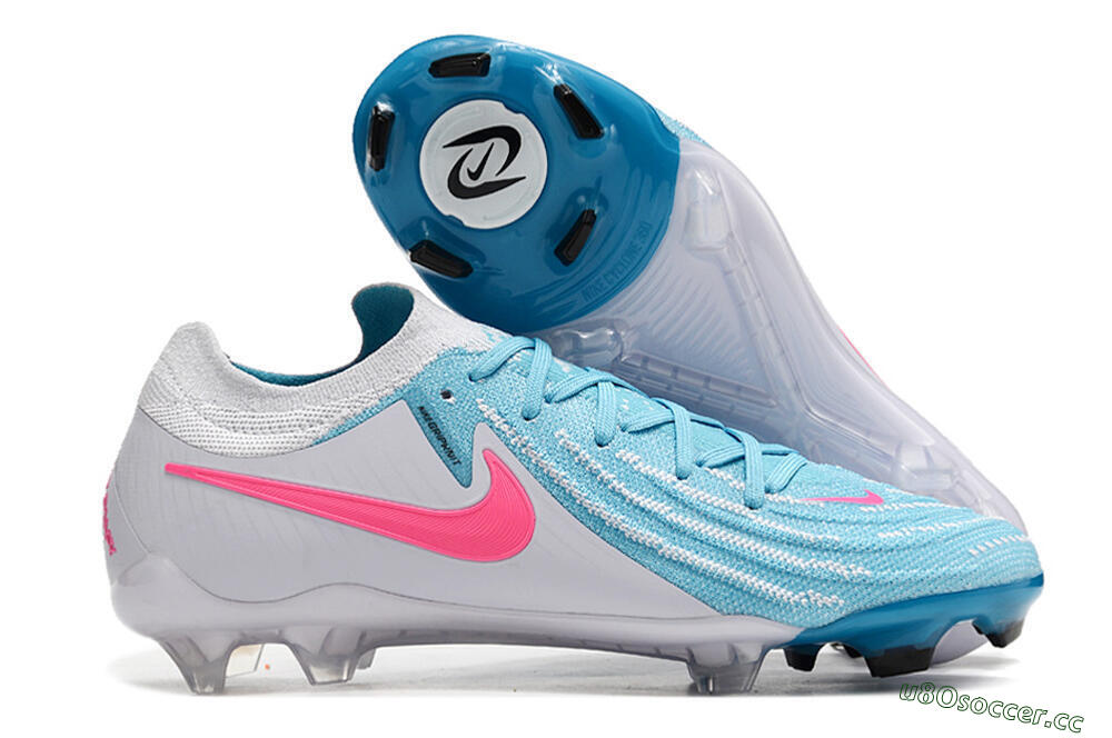 Men's Nike Phantom Luna Elite NU FG Firm Ground Low-Tops Football Boots - Blue/White/Pink 2