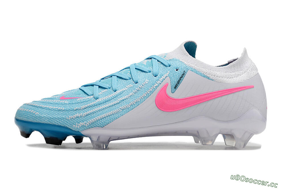 Men's Nike Phantom Luna Elite NU FG Firm Ground Low-Tops Football Boots - Blue/White/Pink 0