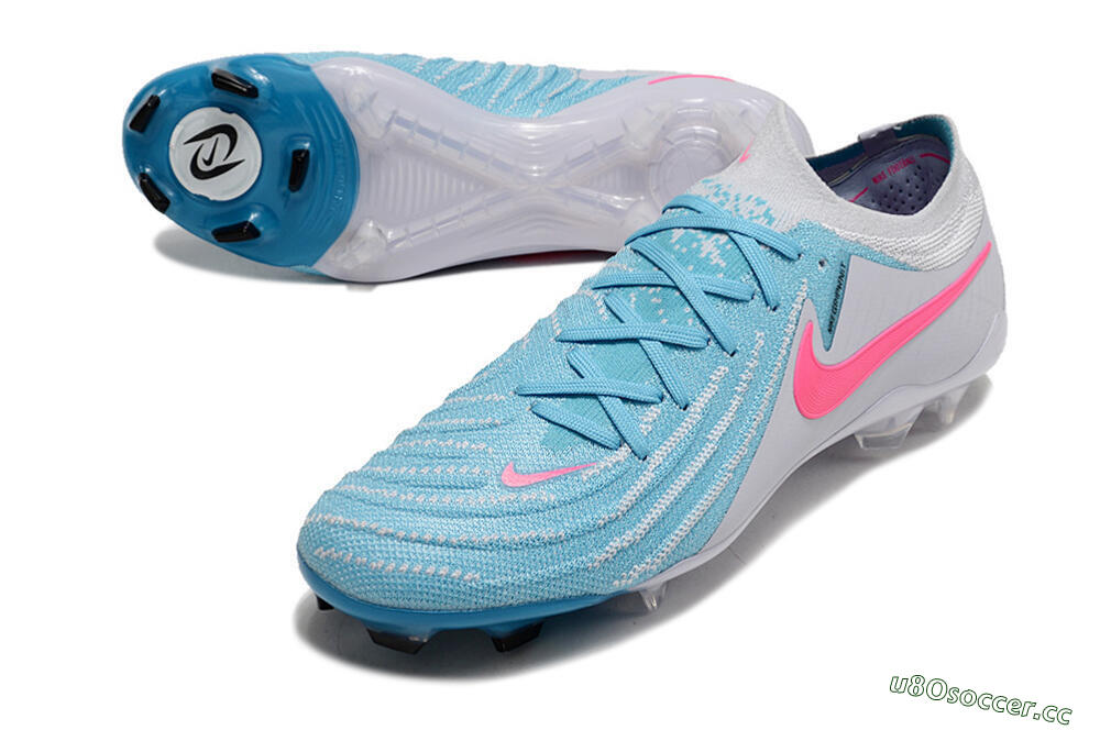 Men's Nike Phantom Luna Elite NU FG Firm Ground Low-Tops Football Boots - Blue/White/Pink 3