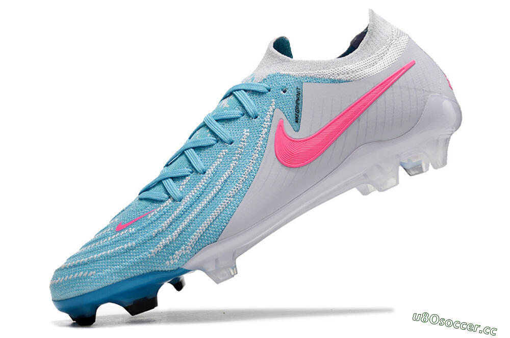 Men's Nike Phantom Luna Elite NU FG Firm Ground Low-Tops Football Boots - Blue/White/Pink 5