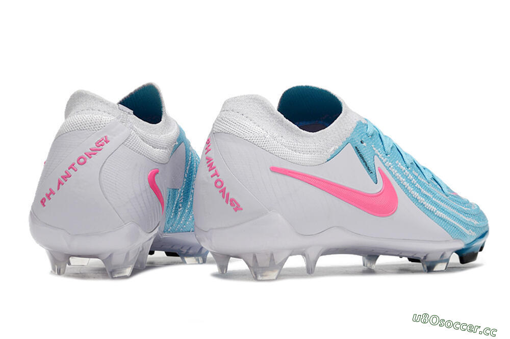 Men's Nike Phantom Luna Elite NU FG Firm Ground Low-Tops Football Boots - Blue/White/Pink 6