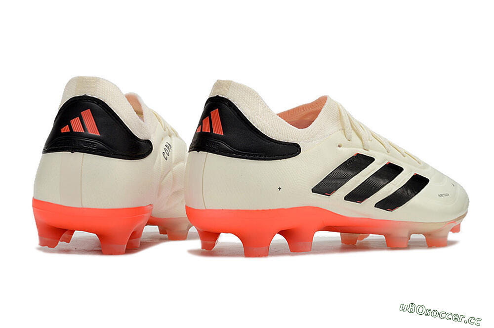 Men's Adidas Copa Pure 2+ FG Firm Ground Low-Tops Football Boots - Beige/Black/Red 6
