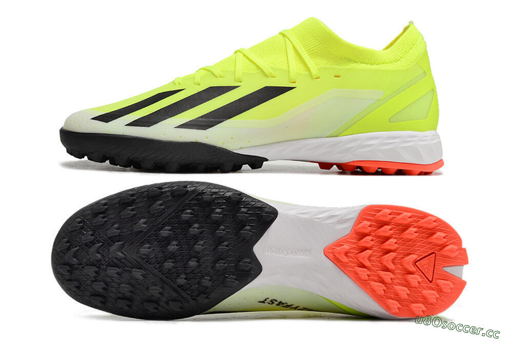 Men's Adidas X Crazyfast.3 TF Artificial Turf Low-Tops Football Shoes - Yellow/Black/Red 1