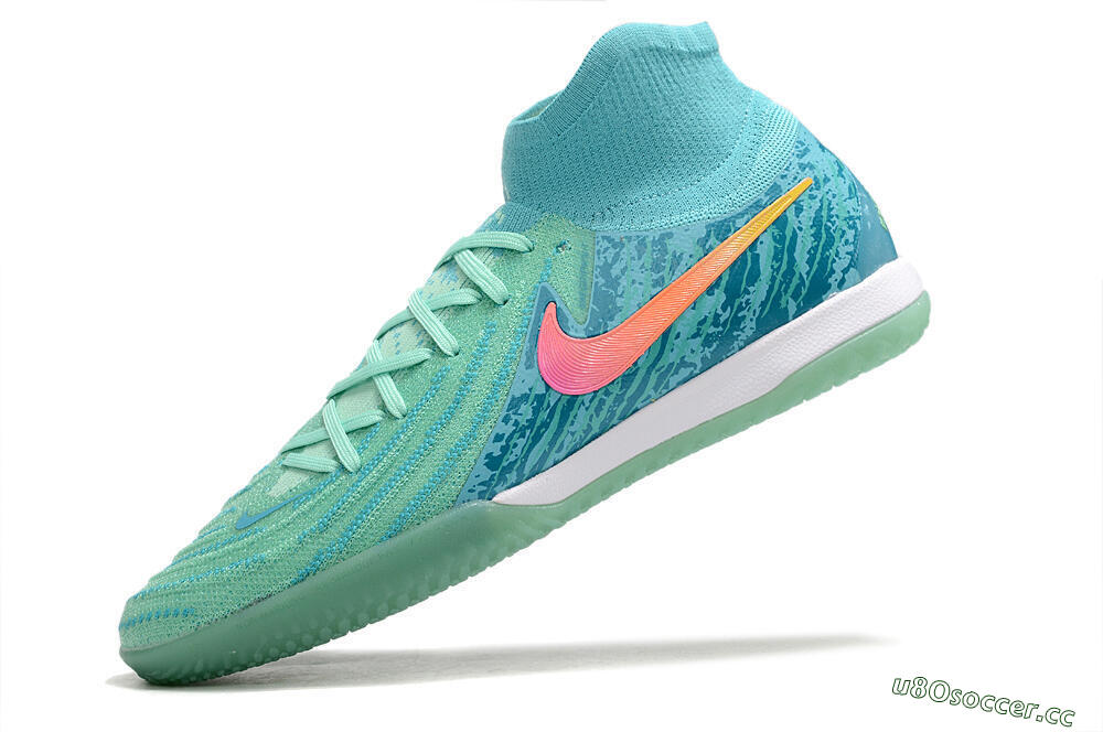 Men's Nike Phantom Luna Elite NU IC Indoor & Futsal High-Tops Football Shoes - Jade/Pink/Orange 5