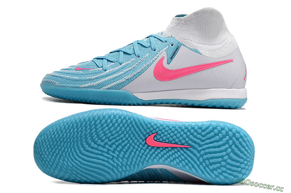 Men's Nike Phantom Luna Elite NU IC Indoor & Futsal High-Tops Football Shoes - Blue/White/Pink 1