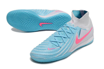 Men's Nike Phantom Luna Elite NU IC Indoor & Futsal High-Tops Football Shoes - Blue/White/Pink