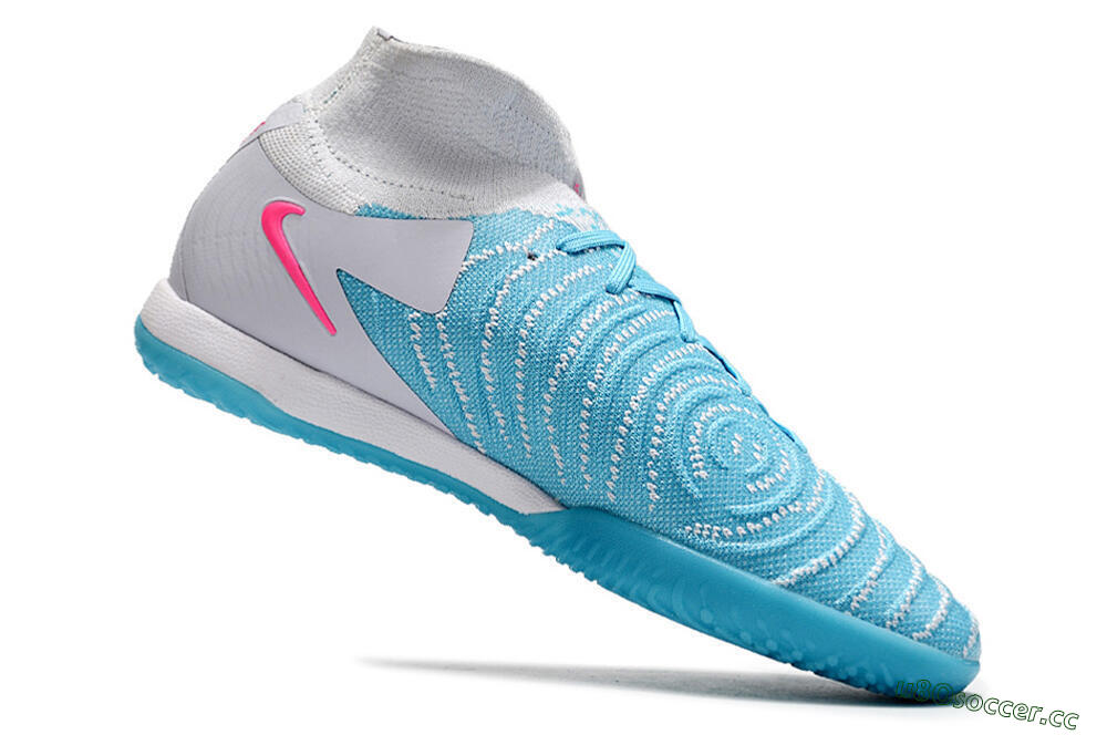 Men's Nike Phantom Luna Elite NU IC Indoor & Futsal High-Tops Football Shoes - Blue/White/Pink 4
