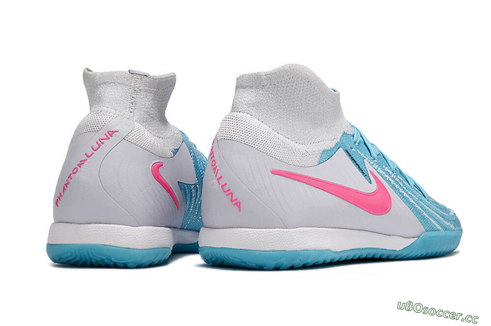 Men's Nike Phantom Luna Elite NU IC Indoor & Futsal High-Tops Football Shoes - Blue/White/Pink 6
