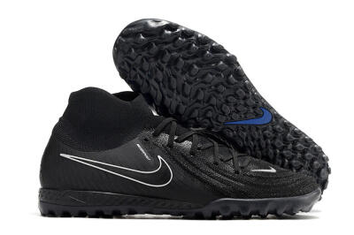 Men's Nike Phantom Luna Elite NU TF Artificial Turf High-Tops Football Shoes - Black/White/Blue