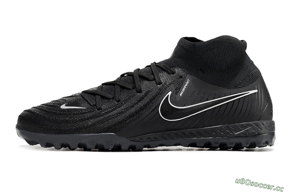 Men's Nike Phantom Luna Elite NU TF Artificial Turf High-Tops Football Shoes - Black/White/Blue 0