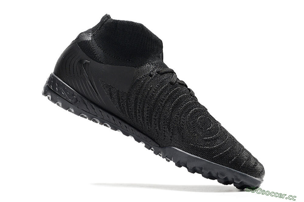 Men's Nike Phantom Luna Elite NU TF Artificial Turf High-Tops Football Shoes - Black/White/Blue 4