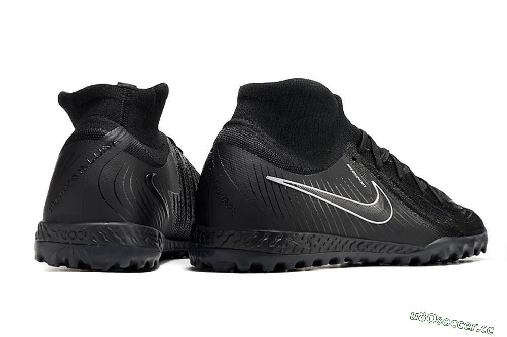 Men's Nike Phantom Luna Elite NU TF Artificial Turf High-Tops Football Shoes - Black/White/Blue 6