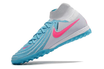 Men's Nike Phantom Luna Elite NU TF Artificial Turf High-Tops Football Shoes - Blue/White/Pink
