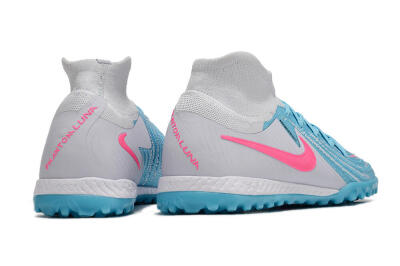 Men's Nike Phantom Luna Elite NU TF Artificial Turf High-Tops Football Shoes - Blue/White/Pink